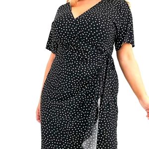ASOS Curve Polka Dot Faux Wrap Dress